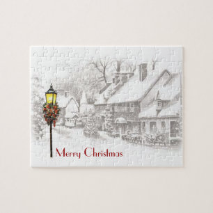 Vintage Christmas Town Puzzle