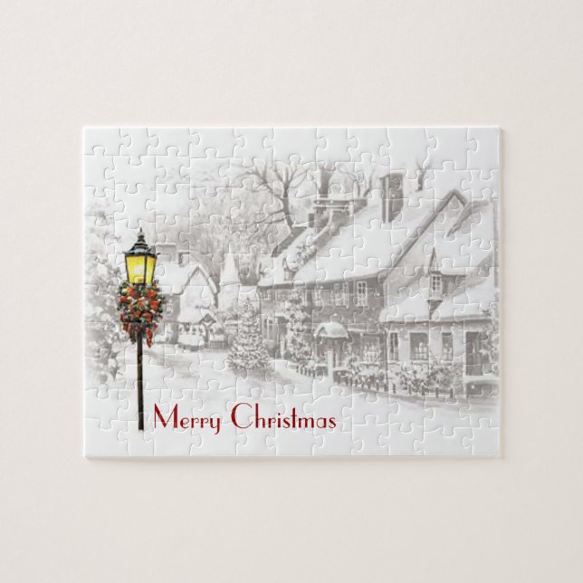 Vintage Christmas Town Puzzle (Horizontal)