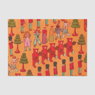 Vintage Christmas Toy Parade 1907 Puck Magazine Tissue Paper