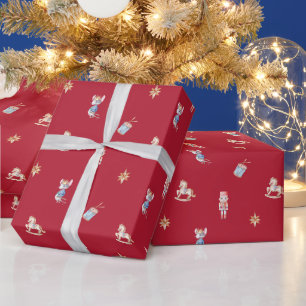 Vintage Christmas Toy Pattern Wrapping Paper