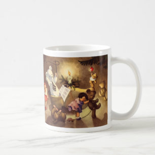 Vintage Christmas Toys, Dancing Dolls, Teddy Bears Coffee Mug