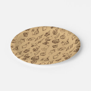 vintage christmas toys hand drawn paper plate