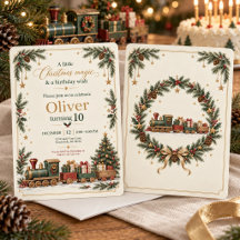 Vintage Christmas Train Birthday Party Collection