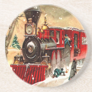 Vintage Christmas Train Coaster