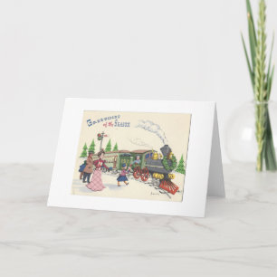 Vintage Christmas Train Holiday Card
