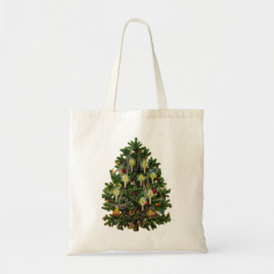 Vintage Christmas Tree Art Tote Bag
