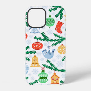 Vintage Christmas tree balls, decorations seamless iPhone 12 Case