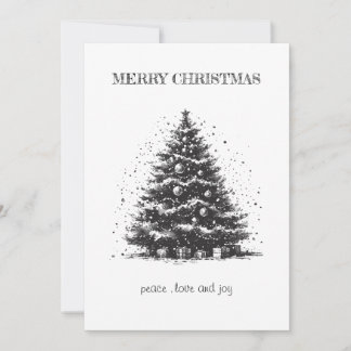 Vintage Christmas Tree Christmas Card