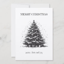 Vintage Christmas Tree Christmas Card