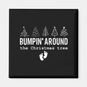 Vintage Christmas Tree Christmas Pregnancy Announc Magnet