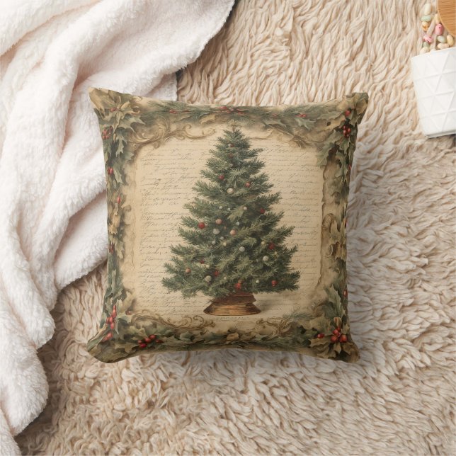 Vintage Christmas Tree Cushion (Blanket)