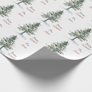 Vintage Christmas Tree Custom To and From Name Wrapping Paper