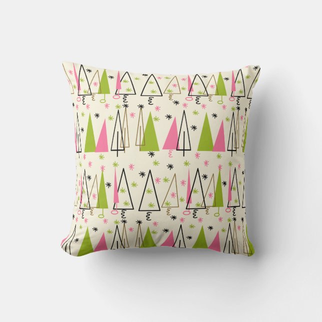 Vintage Christmas Tree Design Cushion (Front)