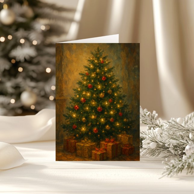 Vintage Christmas Tree Elegant Holiday Card (Creator Uploaded)