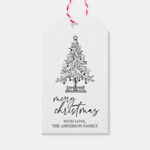 Vintage Christmas tree Elegant Modern Christmas Gift Tags