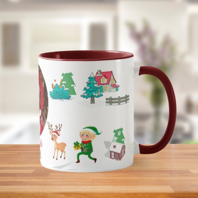 Vintage Christmas Tree Farm Life Maroon Mug (Creator Uploaded)