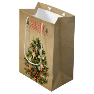 Vintage Christmas Tree Gift Bag