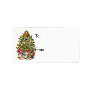 Vintage Christmas Tree Gift Tag