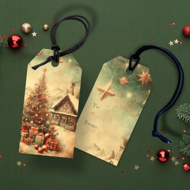 Vintage Christmas tree Gift Tags (Vintage Christmas tree Gift Tags)