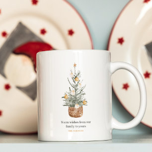 Vintage Christmas Tree Happy Holiday Coffee Mug