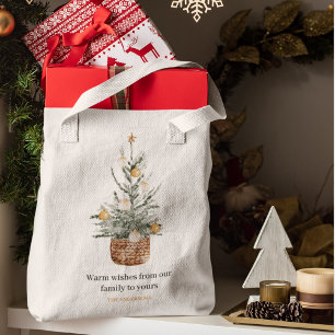 Vintage Christmas Tree   Happy Holiday  Tote Bag