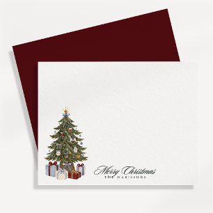 Vintage Christmas Tree Holiday Note Card