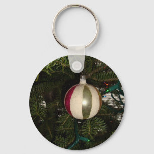 Vintage Christmas Tree Joy Key Ring