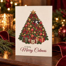 Vintage Christmas Tree Kitten Merry Catmas