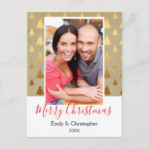 Vintage Christmas Tree Kraft Paper Photo Card