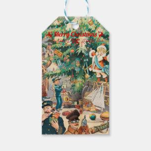 Vintage christmas Tree Lithographic   Gift Tags