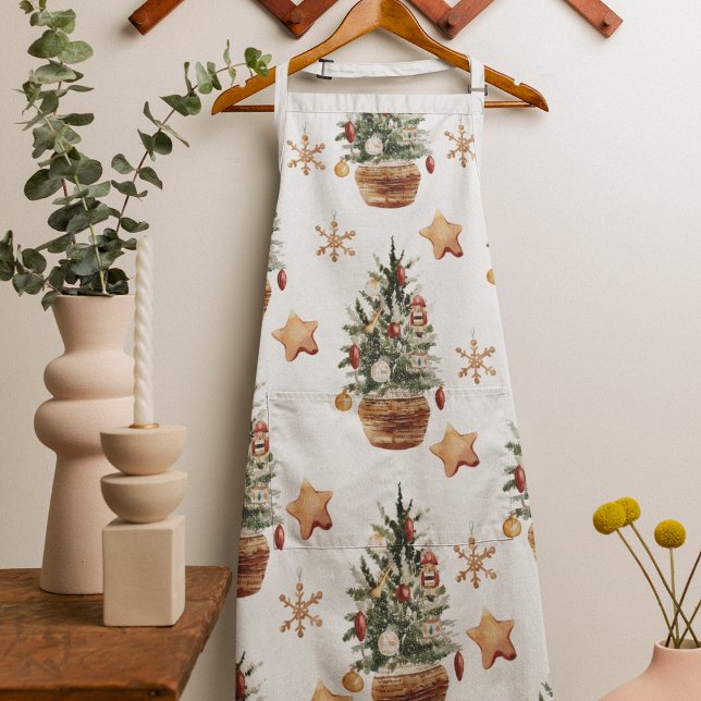 Vintage Christmas Tree | Merry Christmas  Apron (Creator Uploaded)