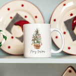 Vintage Christmas Tree | Merry Christmas  Coffee Mug<br><div class="desc">Embrace the timeless charm of the holiday season with our Vintage Watercolor Christmas Tree design. This exquisite piece captures the spirit of yuletide with a touch of nostalgia, making it the perfect addition to your holiday décor and a wonderful gift for your loved ones. Celebrate the magic of Christmas with...</div>