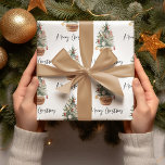 Vintage Christmas Tree | Merry Christmas  Wrapping Paper<br><div class="desc">Embrace the timeless charm of the holiday season with our Vintage Watercolor Christmas Tree design. This exquisite piece captures the spirit of yuletide with a touch of nostalgia, making it the perfect addition to your holiday décor and a wonderful gift for your loved ones. Celebrate the magic of Christmas with...</div>
