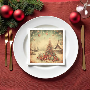 Vintage Christmas tree Napkin