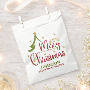 Vintage Christmas Tree Office Party Favour Bag