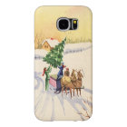 Vintage Christmas Tree on a Snowy Winter Road