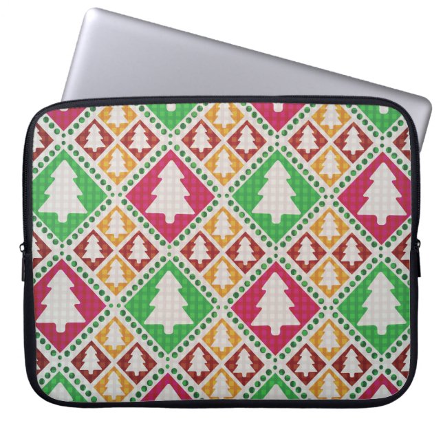 Vintage Christmas Tree Pattern. Laptop Sleeve (Front)