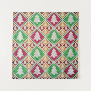 Vintage Christmas Tree Pattern. Tapestry