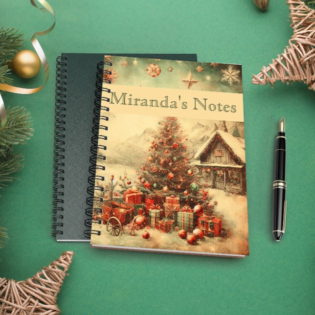 Vintage Christmas tree personalized  Notebook (Vintage Christmas tree personalized Notebook)