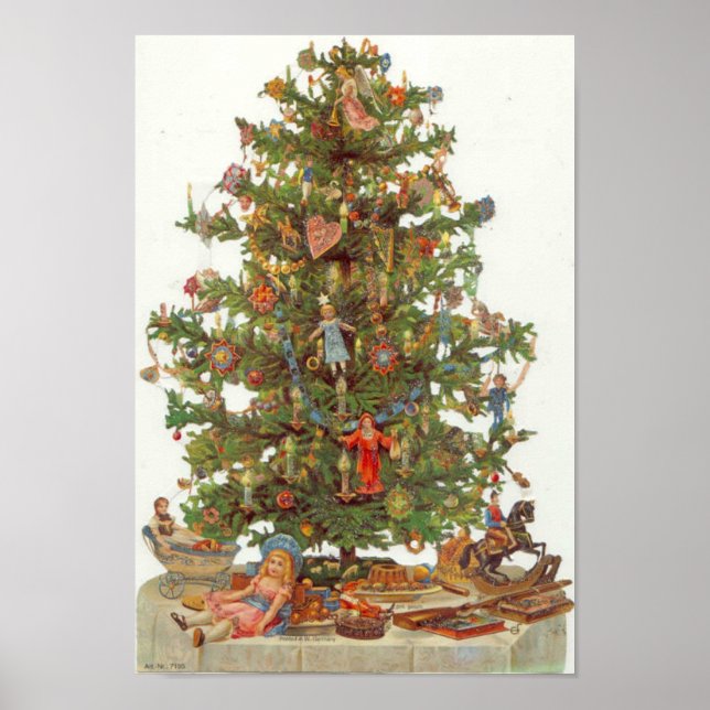 Vintage Christmas Tree Poster (Front)