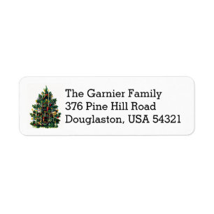 Vintage Christmas Tree Return Address Label