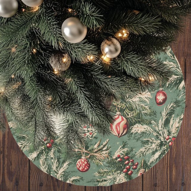 Vintage Christmas Tree Skirt | Retro Ornaments (Creator Uploaded)