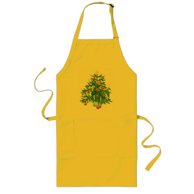 Vintage Christmas Tree with a Star   Long Apron (Front)