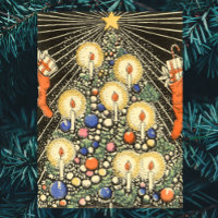 Vintage Christmas, Tree with Candles and a Star