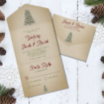 Vintage Christmas Tree with Lights Kraft Wedding All In One Invitation<br><div class="desc">Vintage Christmas Tree with Lights Kraft Wedding * Click the customise button for more flexibility in modifying the text and the graphics! Variations of this design as well as coordinating products are available in our shop, zazzle.com/store/doodlelulu. Contact us if you need this design applied to a specific product to create...</div>
