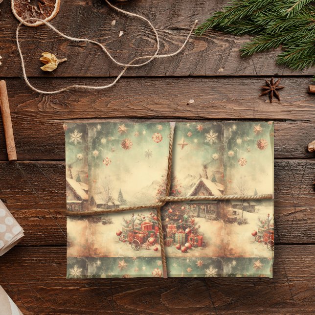 Vintage Christmas tree Wrapping Paper (Vintage Christmas tree Wrapping Paper)