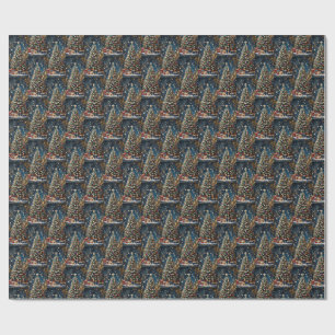 Vintage Christmas Tree Wrapping Paper