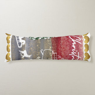 Vintage Christmas trees Body Cushion