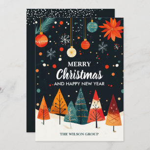 Vintage Christmas Trees Business Holiday Card