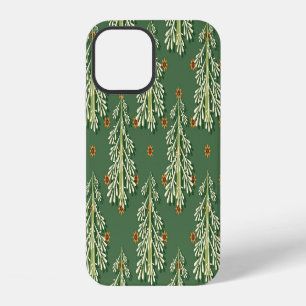 Vintage Christmas Trees Illustration Pattern iPhone 12 Case